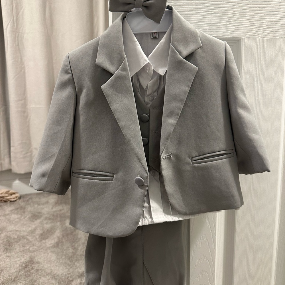 Classic Gray Toddler Suit Set
